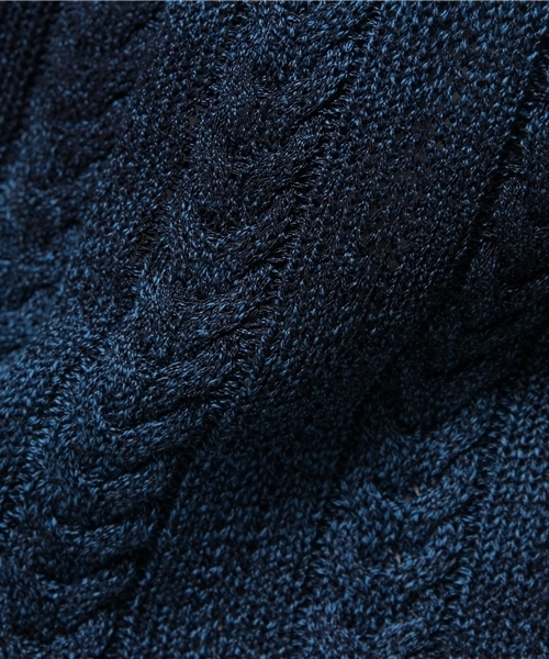 417 EDIFICE（フォーワンセブンエディフィス）の「◇7Gメランジケーブル クルーネックロングスリーブ（ニット/セーター・メンズ・カーキ/グレー/ネイビー・MEDIUM/LARGE/SMALL）」の5枚目の写真