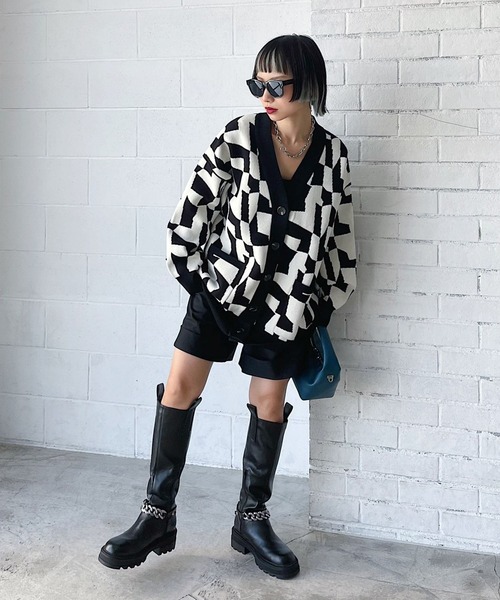 PAGEBOY（ページボーイ）の「WヤーンアソートVネックカーディガン（カーディガン/ボレロ・レディース・ブラック系その他/ブラウン系その他/ブラック/モカ/オフホワイト・FREE）」の7枚目の写真