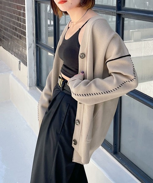 PAGEBOY（ページボーイ）の「WヤーンアソートVネックカーディガン（カーディガン/ボレロ・レディース・ブラック系その他/ブラウン系その他/ブラック/モカ/オフホワイト・FREE）」の18枚目の写真