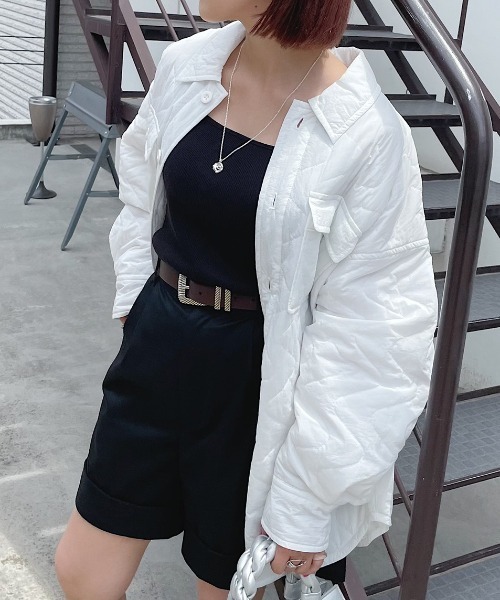 PAGEBOY（ページボーイ）の「ライトキルティングシャツジャケット（ダウンジャケット/コート・レディース・オフホワイト/ブラック・FREE）」の10枚目の写真