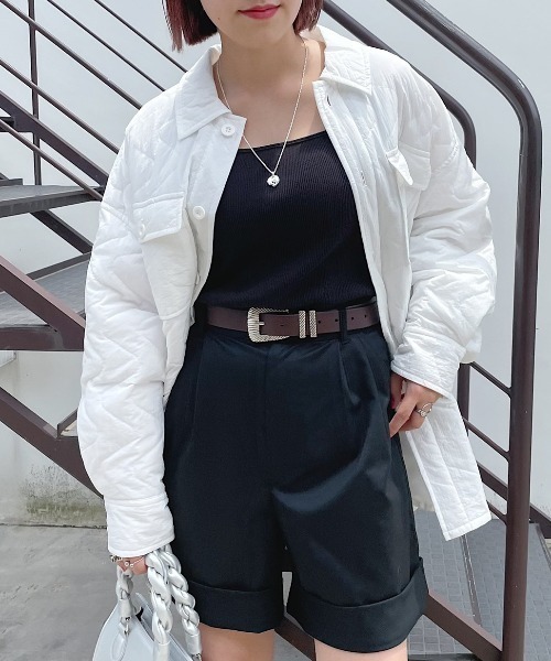 PAGEBOY（ページボーイ）の「ライトキルティングシャツジャケット（ダウンジャケット/コート・レディース・オフホワイト/ブラック・FREE）」の5枚目の写真