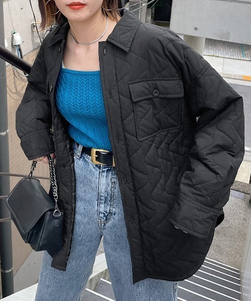 PAGEBOY（ページボーイ）の「ライトキルティングシャツジャケット（ダウンジャケット/コート・レディース・オフホワイト/ブラック・FREE）」の22枚目の写真