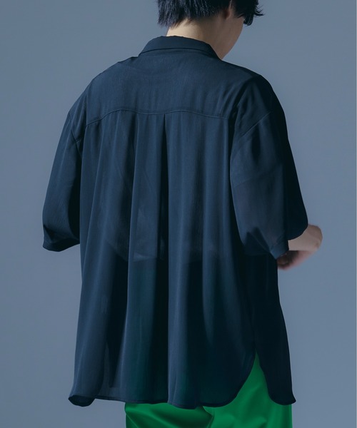 Ellno Loset（エルノロゼット）の「シアールーズシャツ（シャツ/ブラウス・メンズ・ブラック/ダークグリーン・MEDIUM/LARGE）」の9枚目の写真