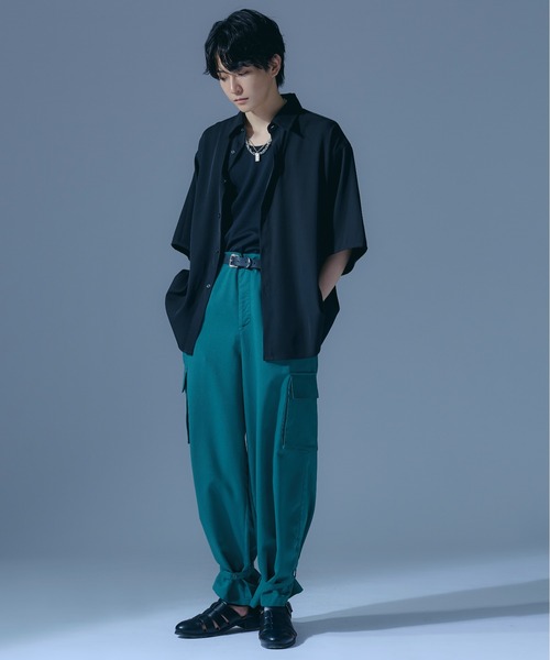 Ellno Loset（エルノロゼット）の「シアールーズシャツ（シャツ/ブラウス・メンズ・ブラック/ダークグリーン・MEDIUM/LARGE）」の11枚目の写真