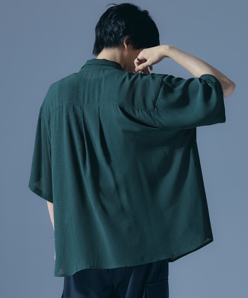 Ellno Loset（エルノロゼット）の「シアールーズシャツ（シャツ/ブラウス・メンズ・ブラック/ダークグリーン・MEDIUM/LARGE）」の14枚目の写真