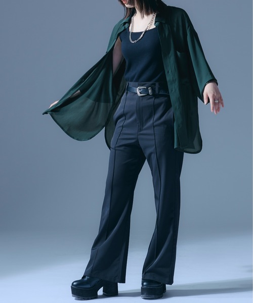 Ellno Loset（エルノロゼット）の「シアールーズシャツ（シャツ/ブラウス・メンズ・ブラック/ダークグリーン・MEDIUM/LARGE）」の18枚目の写真