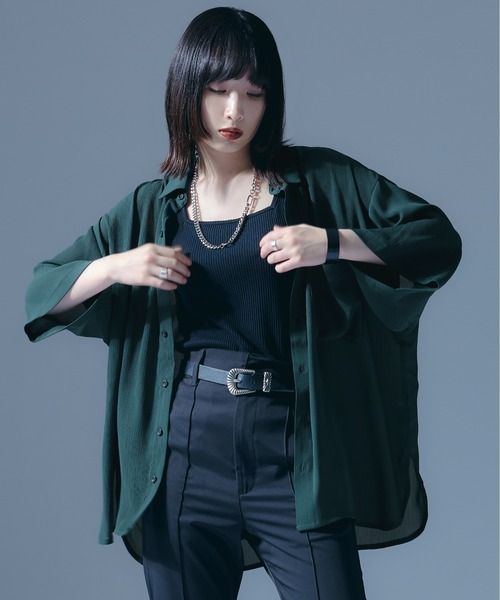 Ellno Loset（エルノロゼット）の「シアールーズシャツ（シャツ/ブラウス・メンズ・ブラック/ダークグリーン・MEDIUM/LARGE）」の20枚目の写真