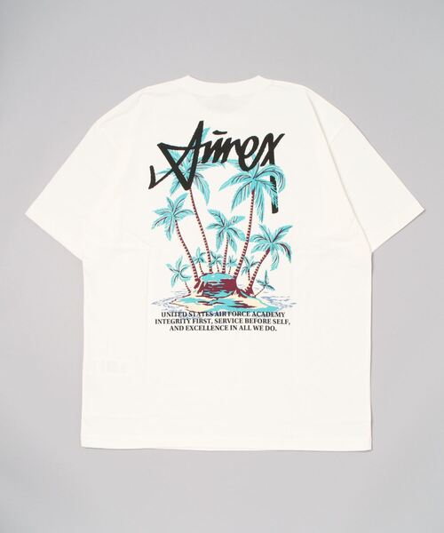 AVIREX（アヴィレックス）の「【直営店限定】パーム ツリー Tシャツ / S/S PALM TREE T-SHIRT / アヴィレックス / AVIREX（Tシャツ/カットソー・メンズ・ホワイト/ブラック・M/2XL/L/XL）」の4枚目の写真