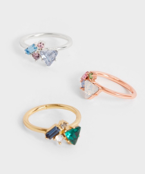 CHARLES & KEITH(チャールズ & キース)の「クリスタルエンベリッシュド リング(リング・レディース・ゴールド系その他/シルバー/ゴールド・M/S)」の5枚目の写真