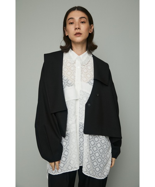 HeRIN.CYE(ヘリンドットサイ)の「Big asymmetry collar jacket(ブルゾン・レディース・グリーン/ブラック/ブルー・FREE)」の15枚目の写真