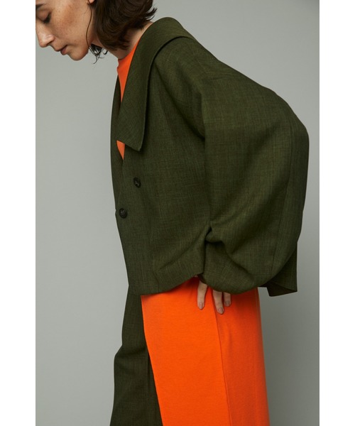HeRIN.CYE(ヘリンドットサイ)の「Big asymmetry collar jacket(ブルゾン・レディース・グリーン/ブラック/ブルー・FREE)」の11枚目の写真
