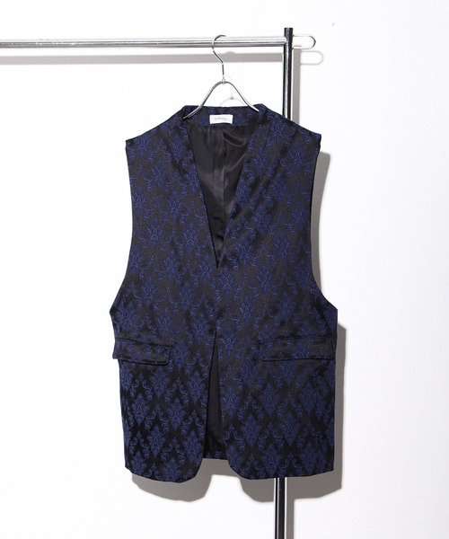 NILWAY(ニルウェイ)の「ダマスク柄ジャガードジレ(ベスト・メンズ・ブラック×ホワイト/ブラック×レッド/ブラック×ブルー・MEDIUM/LARGE)」の17枚目の写真
