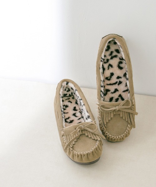 mooimooi（モーイモーイ）の「撥水 フリンジモカシンシューズ（モカシン/デッキシューズ・レディース・グレイッシュベージュ/チャコールグレー/ブラック系その他/ベージュ系/ブラック系その他2/ベージュ系その他/カーキ/キャメル・XS/S/M/L/LL/3L/4L）」の7枚目の写真