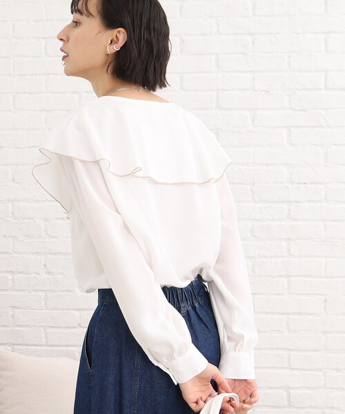 Cutie Blonde（キューティーブロンド）の「◆フリルカラーブラウス（シャツ/ブラウス・レディース・ブラック/パープル系4/ホワイト系・02/03）」の20枚目の写真