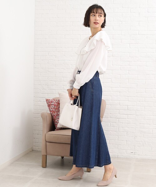 Cutie Blonde（キューティーブロンド）の「◆フリルカラーブラウス（シャツ/ブラウス・レディース・ブラック/パープル系4/ホワイト系・02/03）」の21枚目の写真