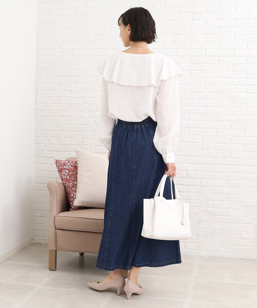 Cutie Blonde（キューティーブロンド）の「◆フリルカラーブラウス（シャツ/ブラウス・レディース・ブラック/パープル系4/ホワイト系・02/03）」の22枚目の写真