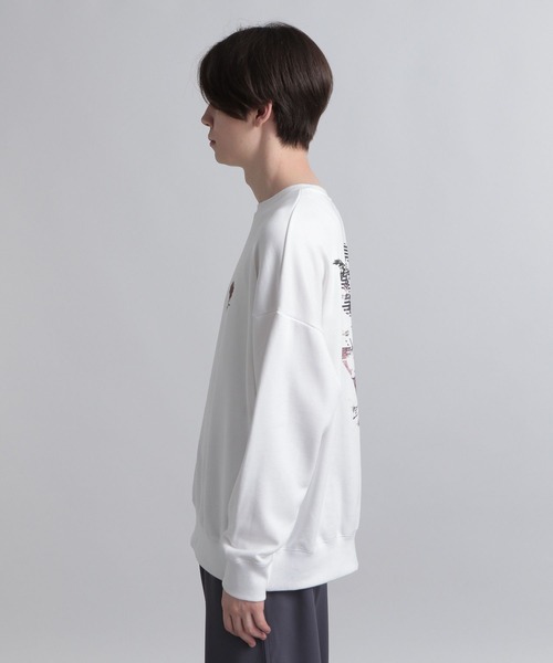 HARE（ハレ）の「バックコラージュプリントスウェット(HARE)（スウェット・メンズ・ブラック/オフホワイト/ブルー・SMALL/MEDIUM）」の16枚目の写真