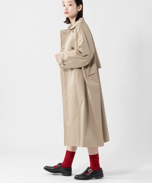 GRANDMA MAMA DAUGHTER（グランマママドーター）の「∴【 GRANDMA MAMA DAUGHTER / グランマ ママ ドーター 】ROUND COLLAR LONG COAT ラウンドカラー ロングコート GJ2232361 KTC（ステンカラーコート・レディース・ネイビー/ベージュ・1）」の7枚目の写真