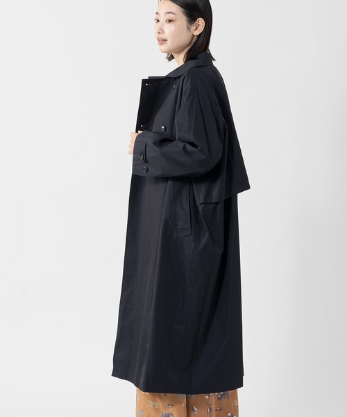 GRANDMA MAMA DAUGHTER（グランマママドーター）の「∴【 GRANDMA MAMA DAUGHTER / グランマ ママ ドーター 】ROUND COLLAR LONG COAT ラウンドカラー ロングコート GJ2232361 KTC（ステンカラーコート・レディース・ネイビー/ベージュ・1）」の14枚目の写真