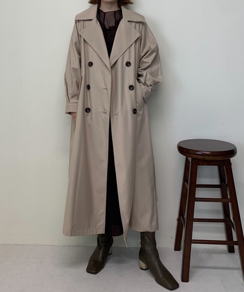 Luxe brille(リュクスブリエ)の「オーバーサイズトレンチコート(トレンチコート・レディース・ベージュ/ブラウン/ライトベージュ/ダークネイビー/ブラック・S/M)」の4枚目の写真