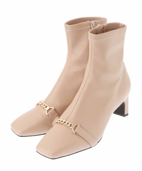 31 Sons de mode（トランテアン　ソン　ドゥ　モード）の「チェーンディテールショートブーツ（ブーツ・レディース・ブラック/ベージュ/ブラウン・S/M/L）」の20枚目の写真