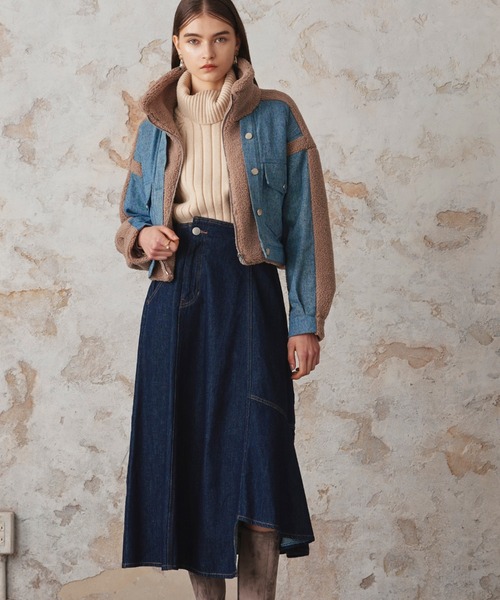 Cheek(チーク)の「デニムイレヘムフレアスカート(デニムスカート・レディース・ネイビー/サックスブルー・SMALL/MEDIUM)」の18枚目の写真