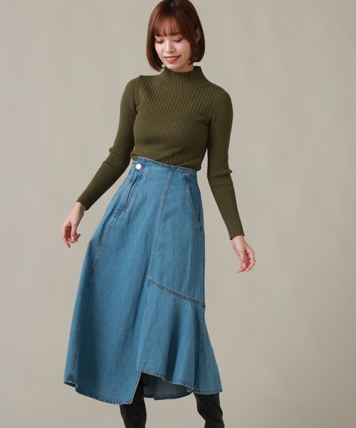 Cheek(チーク)の「デニムイレヘムフレアスカート(デニムスカート・レディース・ネイビー/サックスブルー・SMALL/MEDIUM)」の10枚目の写真