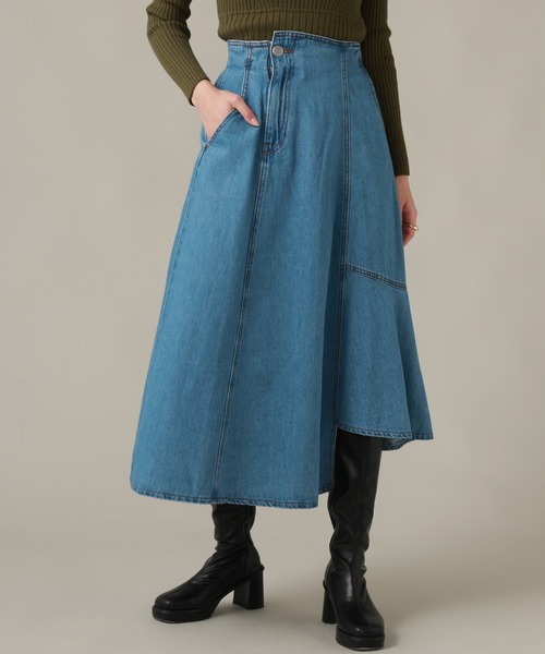 Cheek(チーク)の「デニムイレヘムフレアスカート(デニムスカート・レディース・ネイビー/サックスブルー・SMALL/MEDIUM)」の13枚目の写真