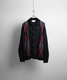 Confirm | ルーズシルエット アーガイル柄 シャツカーディガン【Confirm】(カーディガン/ボレロ)