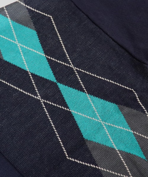 Confirm（コンファーム）の「アーガイル柄 ジャガードニット ルーズシャツカーディガン【Confirm】（カーディガン/ボレロ・メンズ・チャコールグレー/ブラック/ネイビー・M/L）」の12枚目の写真