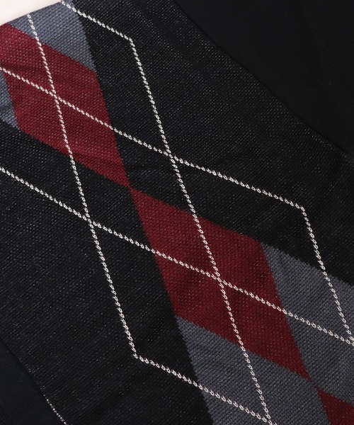 Confirm（コンファーム）の「アーガイル柄 ジャガードニット ルーズシャツカーディガン【Confirm】（カーディガン/ボレロ・メンズ・チャコールグレー/ブラック/ネイビー・M/L）」の10枚目の写真