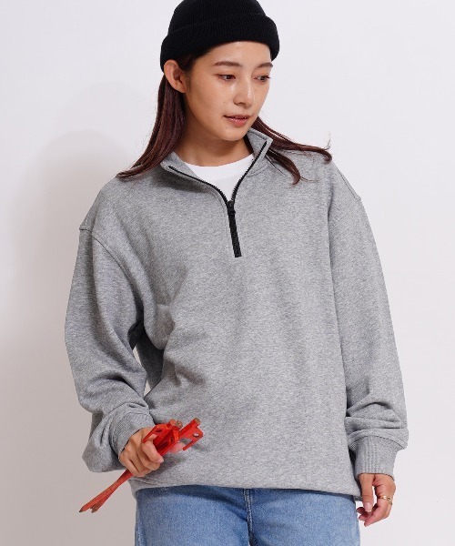 GIORDANO（ジョルダーノ）の「[ GIORDANO ]スタンドハーフジップスウェット (ユニセックス)（スウェット・レディース・グレー/ネイビー・MEDIUM/LARGE/X-LARGE）」の16枚目の写真