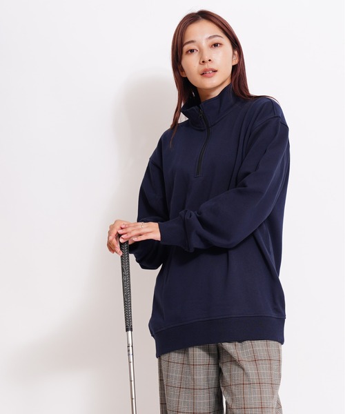 GIORDANO（ジョルダーノ）の「[ GIORDANO ]スタンドハーフジップスウェット (ユニセックス)（スウェット・レディース・グレー/ネイビー・MEDIUM/LARGE/X-LARGE）」の8枚目の写真