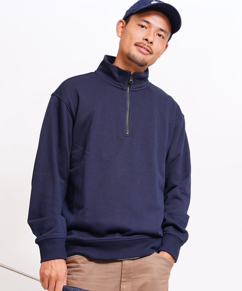 GIORDANO（ジョルダーノ）の「[ GIORDANO ]スタンドハーフジップスウェット (ユニセックス)（スウェット・レディース・グレー/ネイビー・MEDIUM/LARGE/X-LARGE）」の11枚目の写真