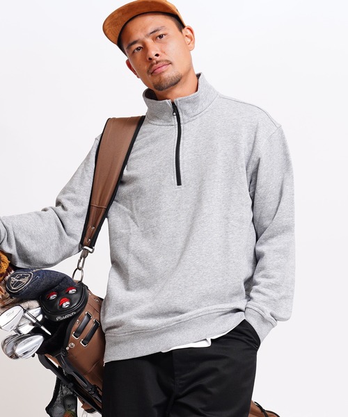 GIORDANO（ジョルダーノ）の「[ GIORDANO ]スタンドハーフジップスウェット (ユニセックス)（スウェット・レディース・グレー/ネイビー・MEDIUM/LARGE/X-LARGE）」の9枚目の写真