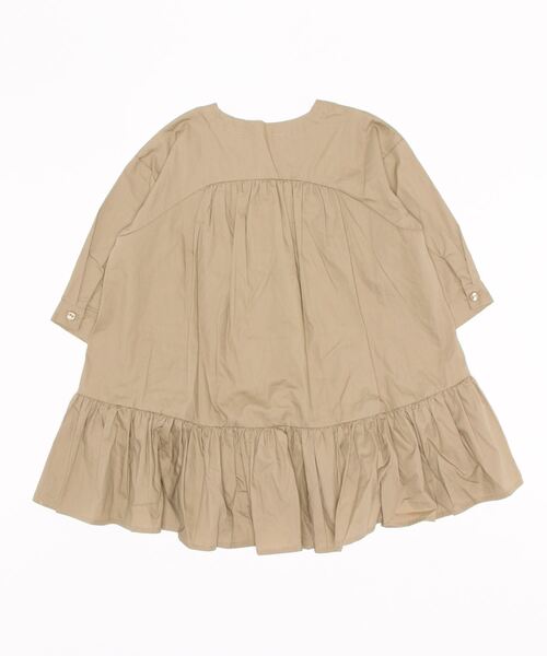coca（coca）（コカ）の「キッズ 親子お揃いナチュラルコットンティアードワンピース（ワンピース・キッズ・ベージュ/ホワイト・100/110/120/130/140）」の3枚目の写真