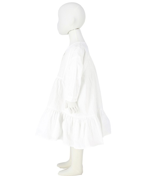 coca（coca）（コカ）の「キッズ 親子お揃いナチュラルコットンティアードワンピース（ワンピース・キッズ・ベージュ/ホワイト・100/110/120/130/140）」の17枚目の写真