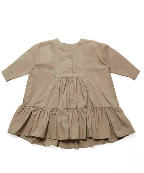 coca（coca）（コカ）の「キッズ 親子お揃いナチュラルコットンティアードワンピース（ワンピース・キッズ・ベージュ/ホワイト・100/110/120/130/140）」の15枚目の写真