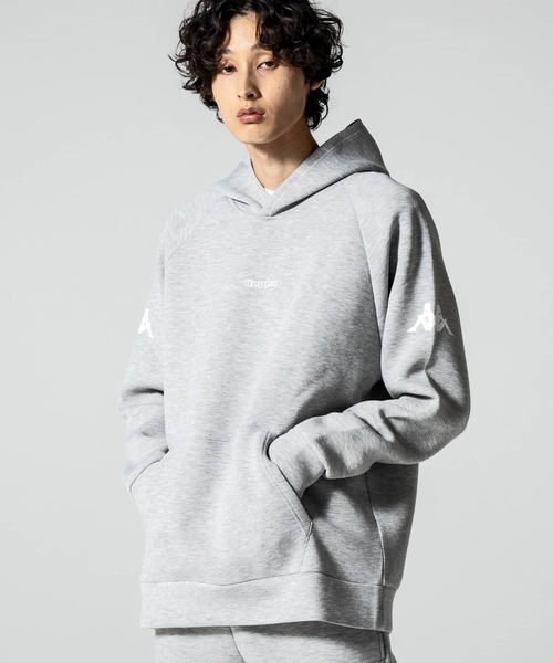 Kappa(カッパ)の「Kappa(カッパ)オミニロゴダンボールニットプルパーカー(パーカー・メンズ・ライトグレー/ネイビー/ホワイト/ブラック・XL/XXL/L/M)」の3枚目の写真