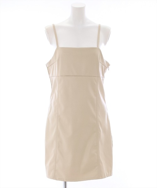 clear（クリア）の「フェイクレザーミニジャンスカ（ワンピース・レディース・チャコールグレー/ブラック/アイボリー・F）」の2枚目の写真