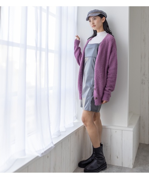 clear（クリア）の「フェイクレザーミニジャンスカ（ワンピース・レディース・チャコールグレー/ブラック/アイボリー・F）」の14枚目の写真