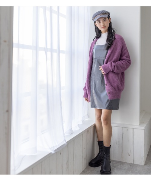 clear（クリア）の「フェイクレザーミニジャンスカ（ワンピース・レディース・チャコールグレー/ブラック/アイボリー・F）」の16枚目の写真