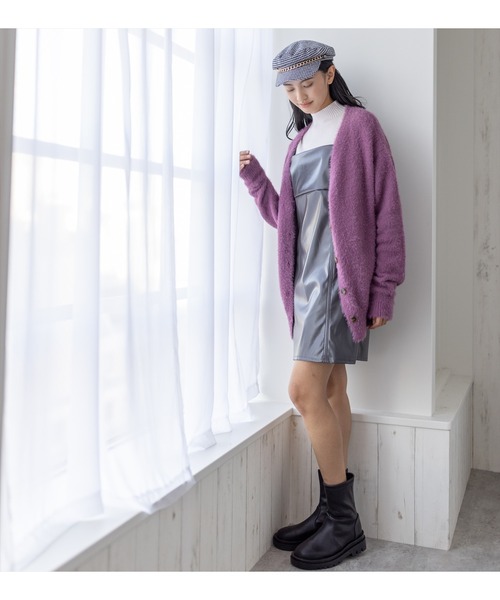 clear（クリア）の「フェイクレザーミニジャンスカ（ワンピース・レディース・チャコールグレー/ブラック/アイボリー・F）」の17枚目の写真