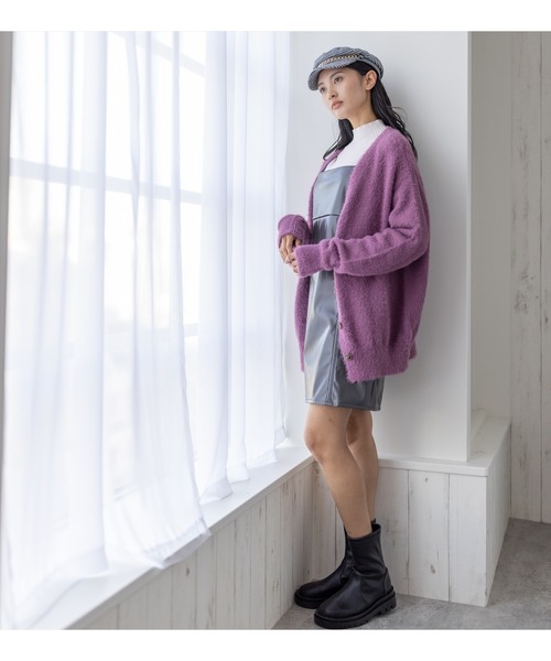 clear（クリア）の「フェイクレザーミニジャンスカ（ワンピース・レディース・チャコールグレー/ブラック/アイボリー・F）」の18枚目の写真