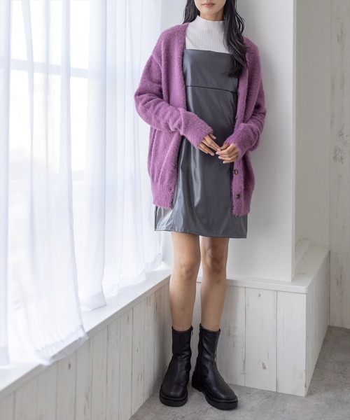 clear（クリア）の「フェイクレザーミニジャンスカ（ワンピース・レディース・チャコールグレー/ブラック/アイボリー・F）」の22枚目の写真