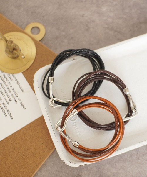 dictionary(ディクショナリー)の「【 DICTIONARY / ディクショナリー 】 レザー チョーカー ブレスレット(ブレスレット・メンズ・ブラック/ブラック系/ブラウン/ブラウン系/ダークブラウン・FREE)」の2枚目の写真