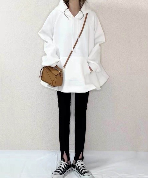 LUGG NAGG(ラグナグ)の「Aラインダブルフェイスパーカー(パーカー・レディース・ホワイト/ベージュ/ブラック・M)」の7枚目の写真