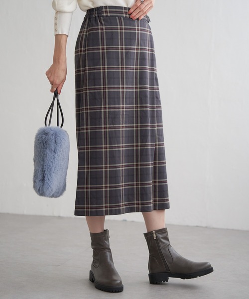 ikka(イッカ)の「チェックタイトスカート風パンツ(その他パンツ・レディース・ネイビー/グレー系その他・S/M/L)」の2枚目の写真