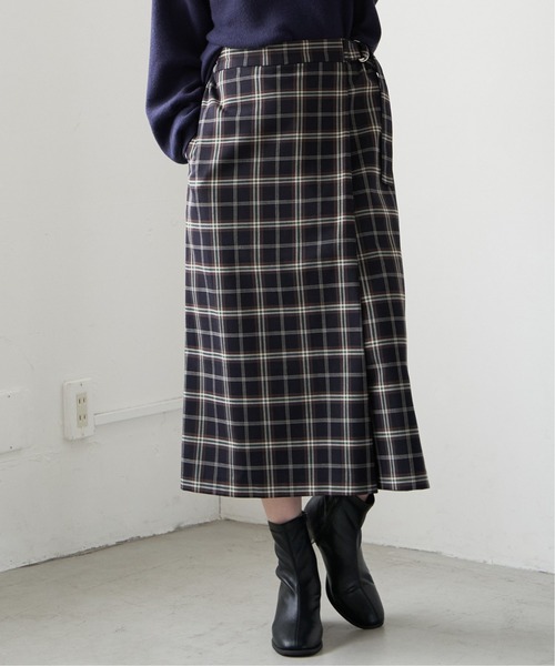 ikka(イッカ)の「チェックタイトスカート風パンツ(その他パンツ・レディース・ネイビー/グレー系その他・S/M/L)」の14枚目の写真