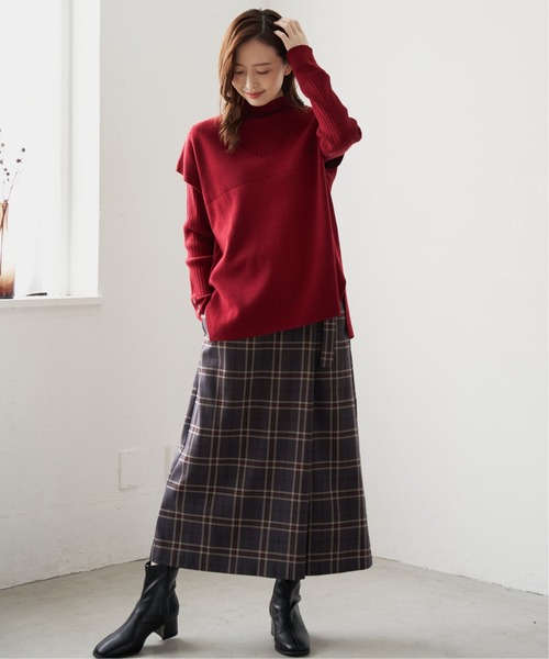 ikka(イッカ)の「チェックタイトスカート風パンツ(その他パンツ・レディース・ネイビー/グレー系その他・S/M/L)」の16枚目の写真